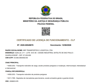 Certificado polícia federal – Guarulhos Valid 12/06/2026